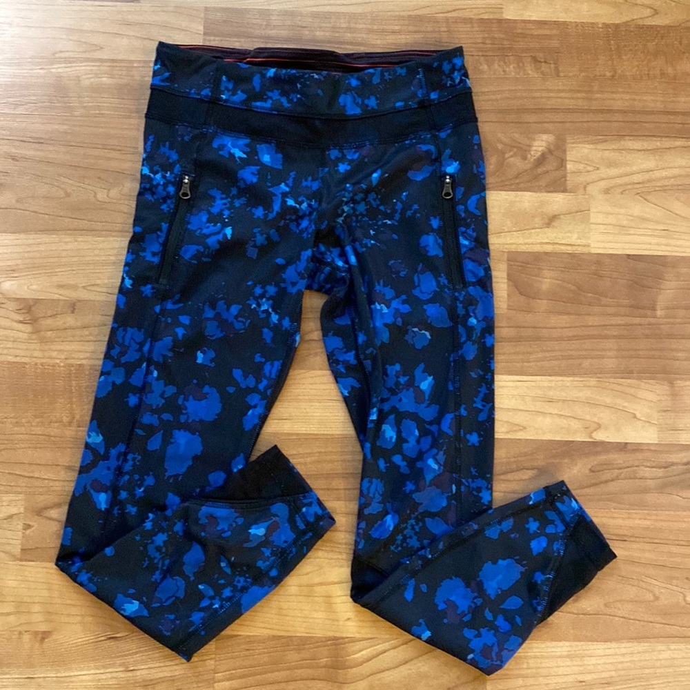 Lululemon Blue Peekaboo Camo Leggings
